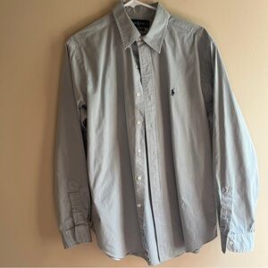 Ralph Lauren classic fit blue cotton button down shirt prep office casual